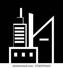 Adjacent Skyscraper Buildings Icon for City Architecture and Office