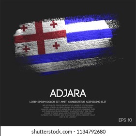 Adjara Flag Made of Glitter Sparkle Brush Paint Vector