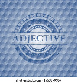 Adjective blue hexagon badge. Vector Illustration. Detailed.