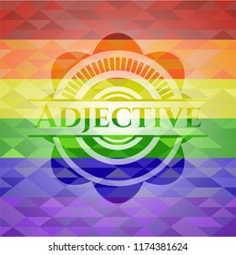 Adjective lgbt colors emblem 