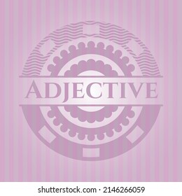 Emblema rosa de estilo retro adjetivo. Diseño conceptual.