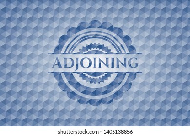 Adjoining blue badge with geometric pattern background. Vector Illustration. Detailed.