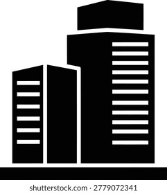 Adjoining Building Complex Icon for Modern Urban Infrastructure