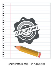 Adjoining emblem drawn in pencil. Vector Illustration. Detailed.