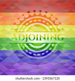 Adjoining lgbt colors emblem. Vector Illustration. Mosaic.