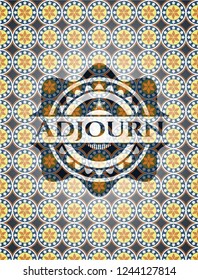Adjourn arabesque emblem background. arabic decoration.