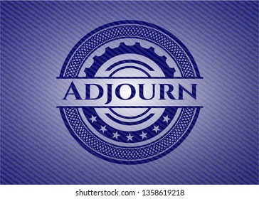 Adjourn badge with jean texture