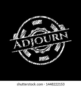 Adjourn with chalkboard texture. Vector Illustration. Detailed.