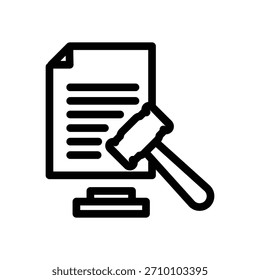 adjudgement outline icon vector design good for web or mobile app
