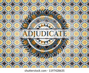 Adjudicate arabesque emblem. arabic decoration.