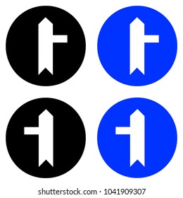 Adjunction of the secondary road. Road sign