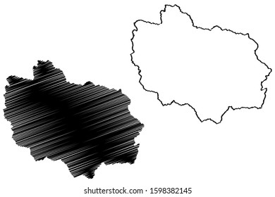 Adjuntas Municipal (Commonwealth of Puerto Rico, Porto Rico, PR, Unincorporated territories of the United States) map vector illustration, scribble sketch Adjuntas map