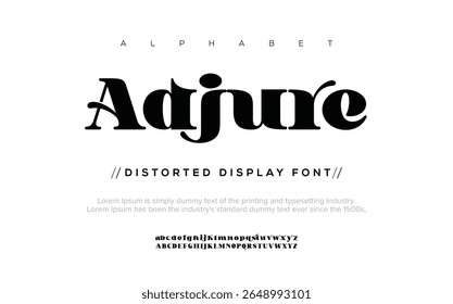 Adjure Modern minimal abstract typefaces. Typography technology, electronics, movie, digital, music, future, creative font logo. vector illustration	