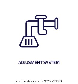 icono del sistema de ajuste de la colección de construcción. Sistema de ajuste lineal delgado, herramienta, icono de contorno grande aislado en fondo blanco. Signo del sistema de ajuste de vector de línea, símbolo para web y móvil