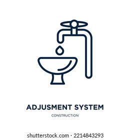 icono del sistema de ajuste de la colección de construcción. Sistema de ajuste lineal delgado, herramienta, icono del contorno de reparación aislado en fondo blanco. Signo del sistema de ajuste de vector de línea, símbolo para web y móvil
