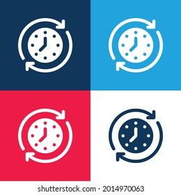 Adjust blue and red four color minimal icon set