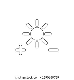 adjust brightness settings outline icon. Signs and symbols can be used for web, logo, mobile app, UI, UX
