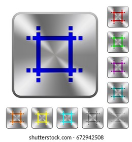 Adjust canvas size engraved icons on rounded square glossy steel buttons