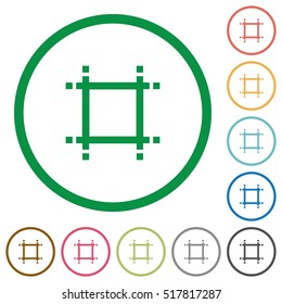 Adjust canvas size flat color icons in round outlines