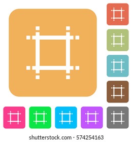 Adjust canvas size flat icons on rounded square vivid color backgrounds.