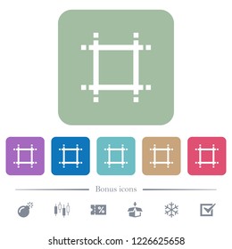 Adjust canvas size white flat icons on color rounded square backgrounds. 6 bonus icons included