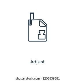 Adjust concept line icon. Linear Adjust concept outline symbol design. This simple element illustration can be used for web and mobile UI/UX.