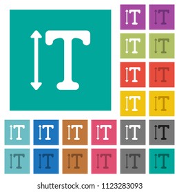 Adjust font height multi colored flat icons on plain square backgrounds. Included white and darker icon variations for hover or active effects.