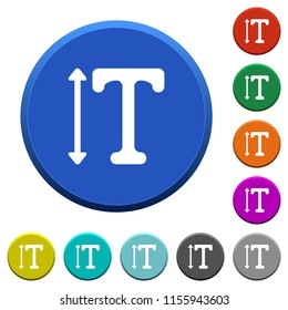 Adjust font height round color beveled buttons with smooth surfaces and flat white icons