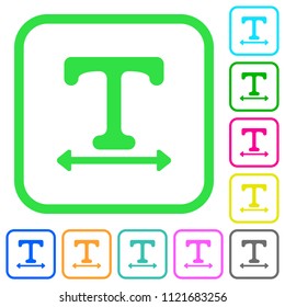 Adjust font width vivid colored flat icons in curved borders on white background