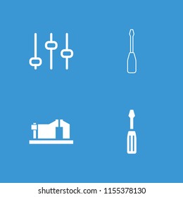 Adjust icon. collection of 4 adjust filled and outline icons such as screwdriver. editable adjust icons for web and mobile.