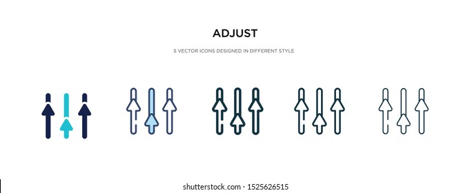 adjust icon in different style vector illustration. two colored and black adjust vector icons designed in filled, outline, line and stroke style can be used for web, mobile, ui