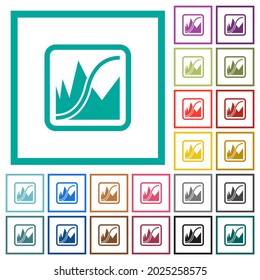 Adjust image curves flat color icons with quadrant frames on white background