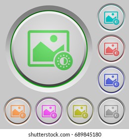 Adjust image saturation color icons on sunk push buttons