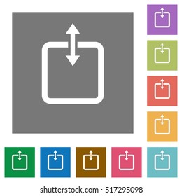 Adjust item height flat icons on simple color square background.