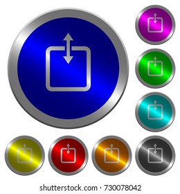 Adjust item height icons on round luminous coin-like color steel buttons
