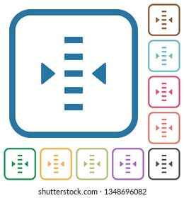 Adjust level simple icons in color rounded square frames on white background