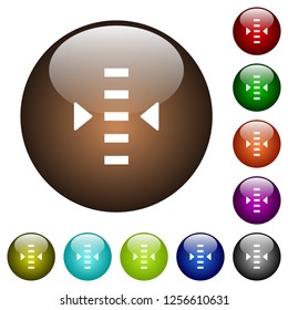 Adjust level white icons on round color glass buttons