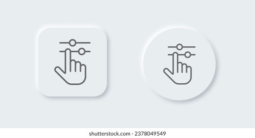 Ajustar el icono de línea en el estilo de diseño neomórfico. Dibujo vectorial de signos de control.