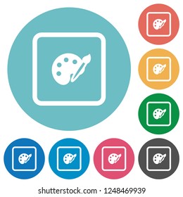 Adjust object color flat white icons on round color backgrounds