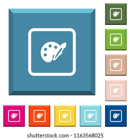 Adjust object color white icons on edged square buttons in various trendy colors