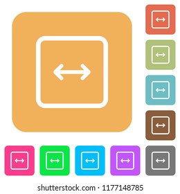Adjust object width flat icons on rounded square vivid color backgrounds.