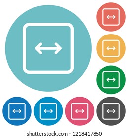 Adjust object width flat white icons on round color backgrounds