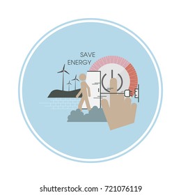 Adjust, shut off and unplug all appliances when leaving home. Lifestyle habit to save energy concept. Vector illustration.
