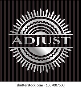 Adjust silvery shiny emblem. Vector Illustration. Mosaic.