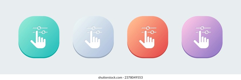 Adjust solid icon in flat design style. Control signs vector illustration.