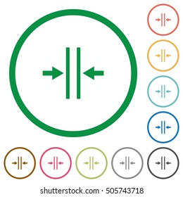 Adjust text column gutter flat color icons in round outlines