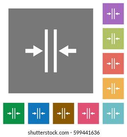 Adjust text column gutter flat icons on simple color square backgrounds