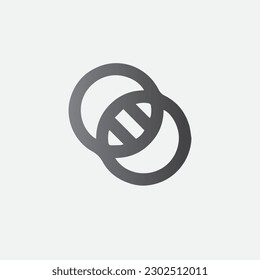 Adjust Two Circle Symbol Icon Vector Illustration