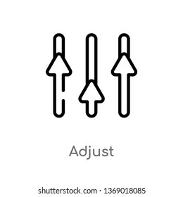 adjust vector line icon. Simple element illustration. adjust outline icon from geometry concept. Can be used for web and mobile