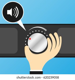 Adjust volume level with turning knobs control